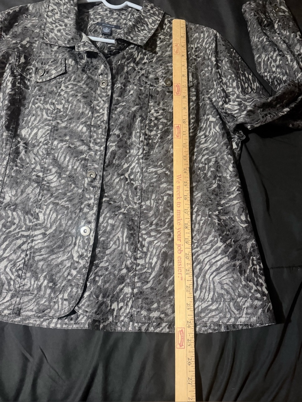 Westbound Black and Gray Patterned Jean Jacket - Picture 11 of 13